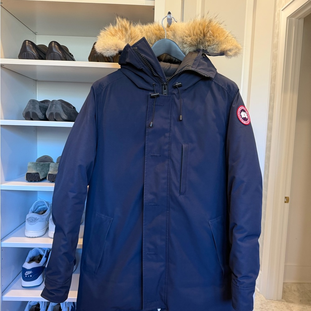 Canada Goose Navy Parka with Removable Fur Trim Hood - Men’s Large